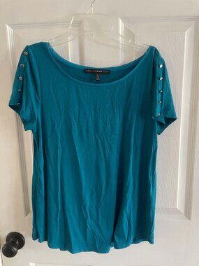 WHBM White House Black Market Turquoise Top Shirt Like New S Small Like New